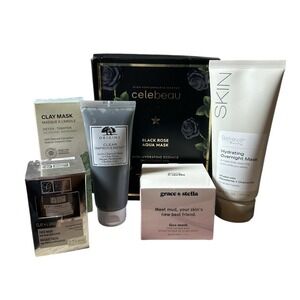 Beauty Face Mask Variety Bundle 6 Items Clay, Overnight, Mud, Aqua, Charcoal NEW
